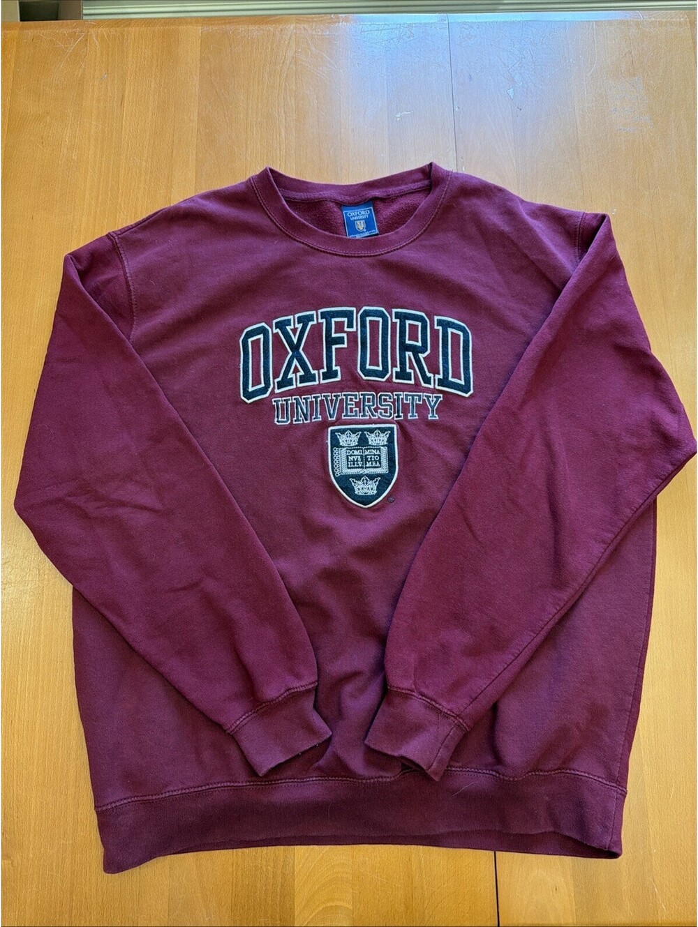 Oxford University Sweatshirt L Crewneck Maroon Embroidered Official Merchandise